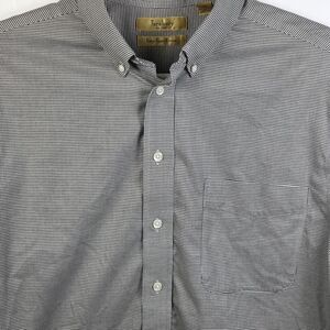 Turnbury Non Iron Men's Large / 34  Gray Checkered Long Sleeve Dress Shirt